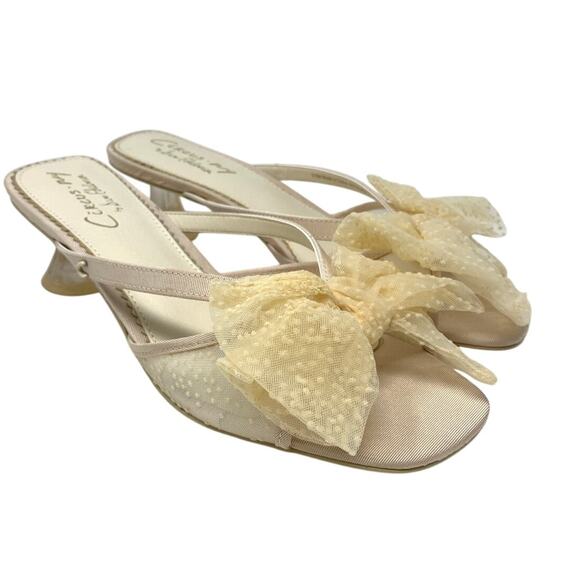 Circus By Sam Edelman Natalina Kitten Heel Sandals Womens Size 9.5 Vanilla Cream - Picture 1 of 7